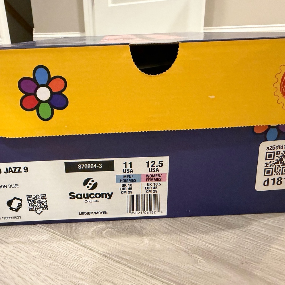 Saucony x Jae Tips Jazz 9 Sneakers - Blue/Yellow/Orange/Pink - Picture 10 of 11